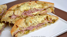 Croques aux chicons confits au miel, jambon et fromage de Maredsous