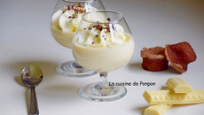 Crème au chocolat blanc, sans œuf et sans farine