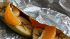 Banane en papillote, orange et gingembre