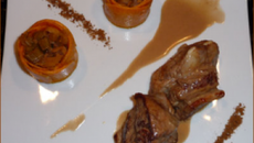 Veau braisé à la noix et ses légumes, jus de cuisson à la trappe d'echourgnac.