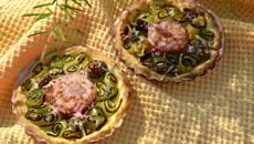 Tartelettes à la courgette, tomate et anchois