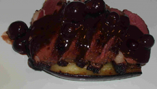 Magret de canard au raisin