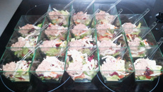 Verrine de petit pois, carrotte et  thon