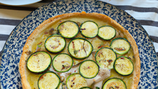 Tarte à la brande de morue et aux courgettes