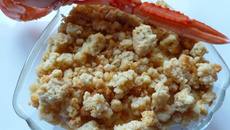 Crumble de fruits de mer, Lichette en sabayon