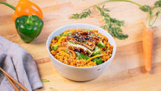 Riz à la Méditerranéenne et poulet teriyaki