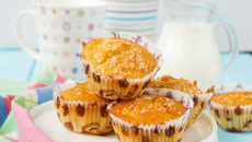 Muffins noix de coco coeur coulant à l'abricot sans matières grasses