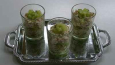 Verrines froides de crabe au dés de concombre