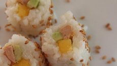 Sushi foie gras et mangue