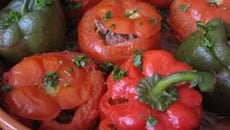 Tajine de poivron farci à la viande hachée
