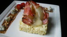 Risotto à la pancetta et sa poire fondante au gorgonzola