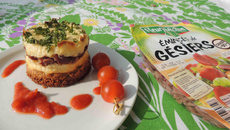 Cheesecake aux gésiers compotée de tomates cerises