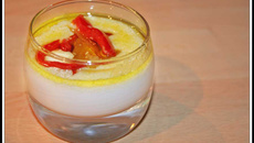 Panna cotta coriandre, légumes du soleil