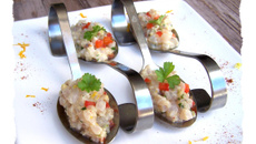 Tartare de liche au vinaigre de mandarine