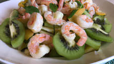Salade de gambas aux kiwi
