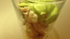 Verrine de poulet Asiatique, mayonnaise d'avocat