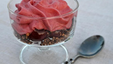 Espuma cerise - sablé noisette/chocolat