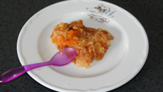 Crumble abricots-raisins-pignons