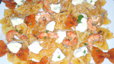 Farfalle à la ricotta et crevettes