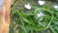 Tarte ricotta et roquette farcie au pesto