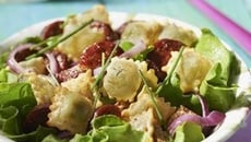 Salade de ravioles et chorizo à la plancha