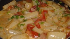 Salsifis au jambon et tomates