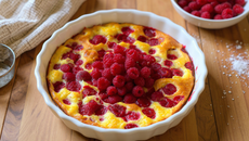 Clafoutis aux framboises.