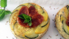 Tatin de courgette ricotta et chorizo
