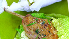 Papillotes de chou au lapin et pommes de terre en robe des champs