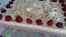 Bavarois nougat et framboises