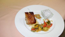 Ratatouille destructurée ( perles d'alginate)