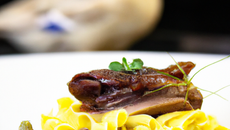 Pâtes aux gésiers de canards confits