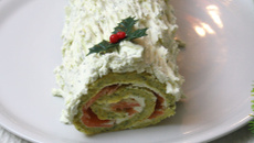 Bûche de Noël salée au saumon fumé en trompe-l'œil