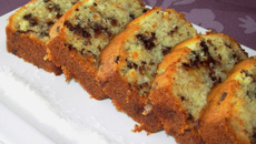 Cake marbré banane-choco