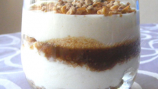 Tiramisu aux noisettes et au caramel "pointe de sel"