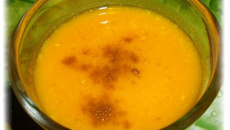Velouté coco, carottes et lentilles corail