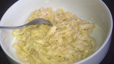 Pâtes sauce parmesan et pistaches