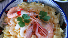 Salade de pâtes plomb aux crevettes