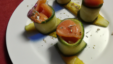 Gondole de concombres au saumon