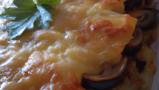 Lasagnes aux champignons et aubergine