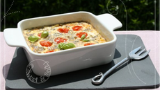 Gratin de tomates cerises, féta, origan et basilic