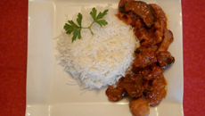 'Rougail poulpe' (Poulpe à la sauce de tomates)