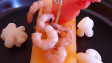 Saut de crevettes et bataille de melon