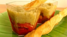 Confit de poivrons à l'oriental et ses verrines au caviar d'aubergines