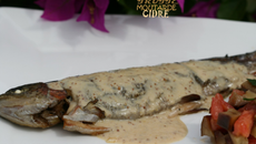 Truite au cidre, à la moutarde ancienne & son tartare de légumes