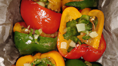 Poivrons en papillote au St Marcellin