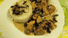 Filet de dinde au cidre et champignons des bois