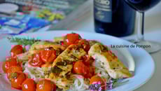 Escalope de poulet au citron et tomates cerise