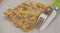 Gratin de Crozets au saumon et endives