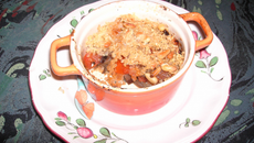 Crumble de légumes confits au quinoa